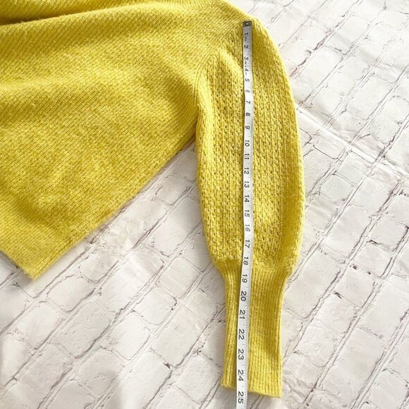 Womens Hearloom Yellow Bright Bishop Sleeve Cozy Comfy Knit Sweater Large Boho - Picture 9 of 11